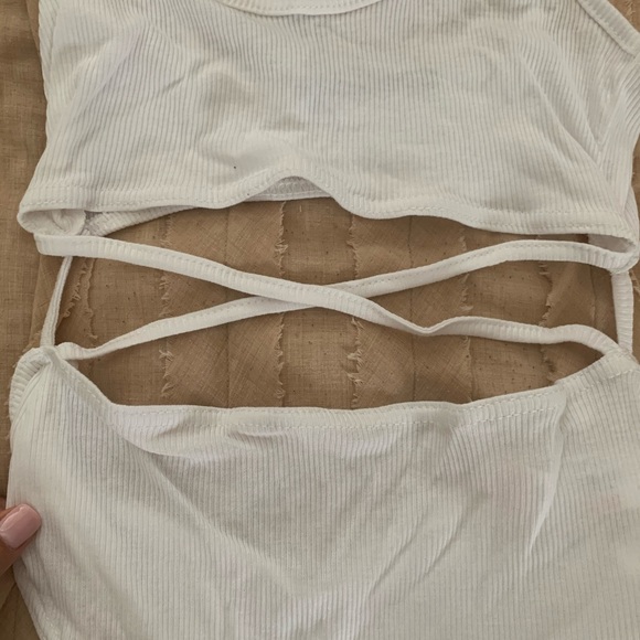 Nasty Gal white strappy cutout bodysuit - Picture 3 of 7